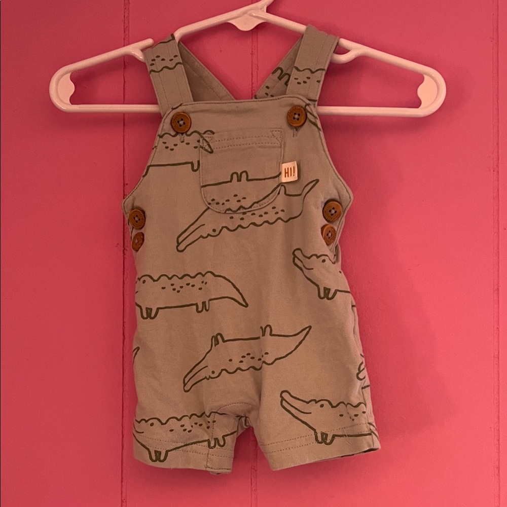 Carter's Grey/Greenish Alligator Print Overalls